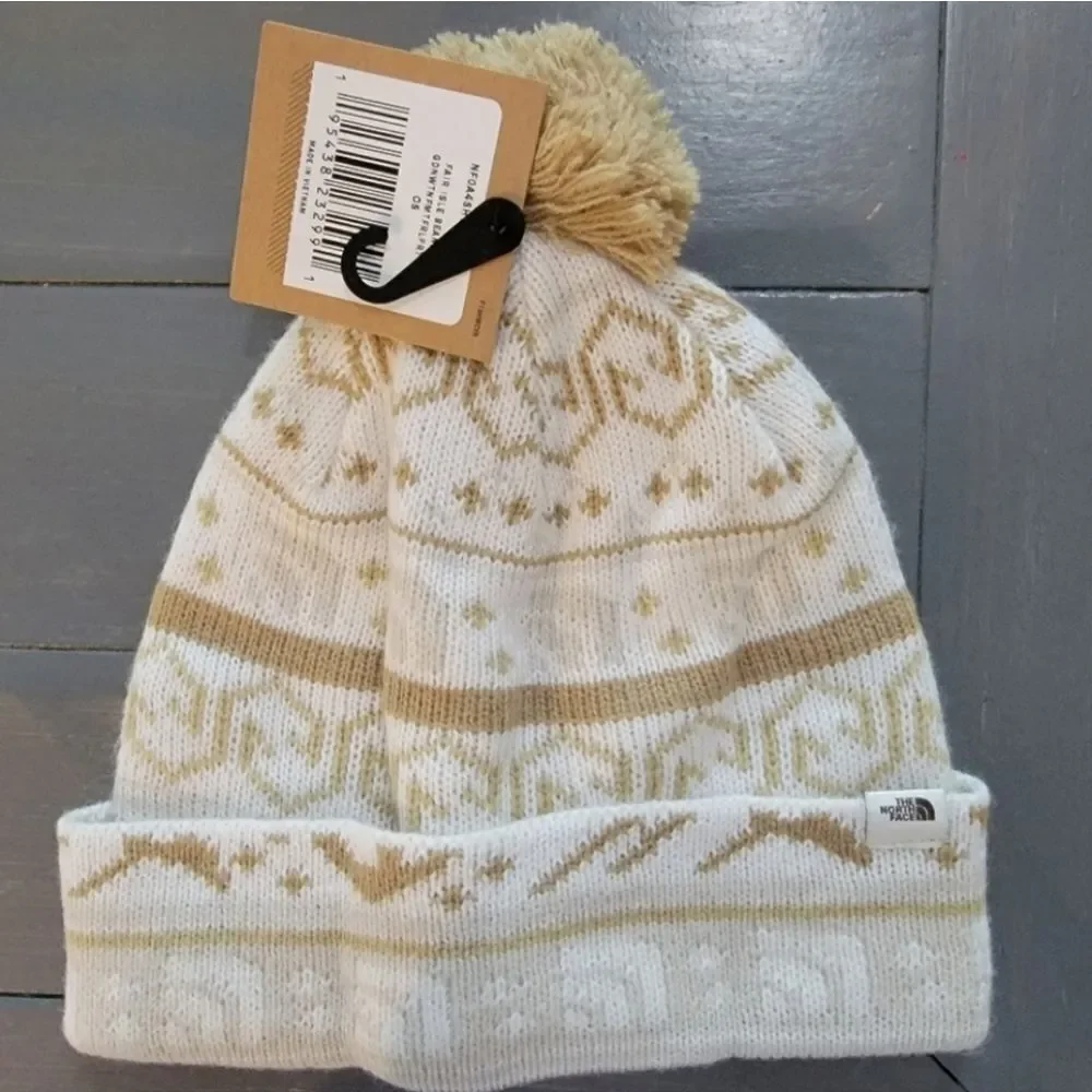 Nwt The North Face Fair Isle Pom Pom Unisex Winter Beanie Hat